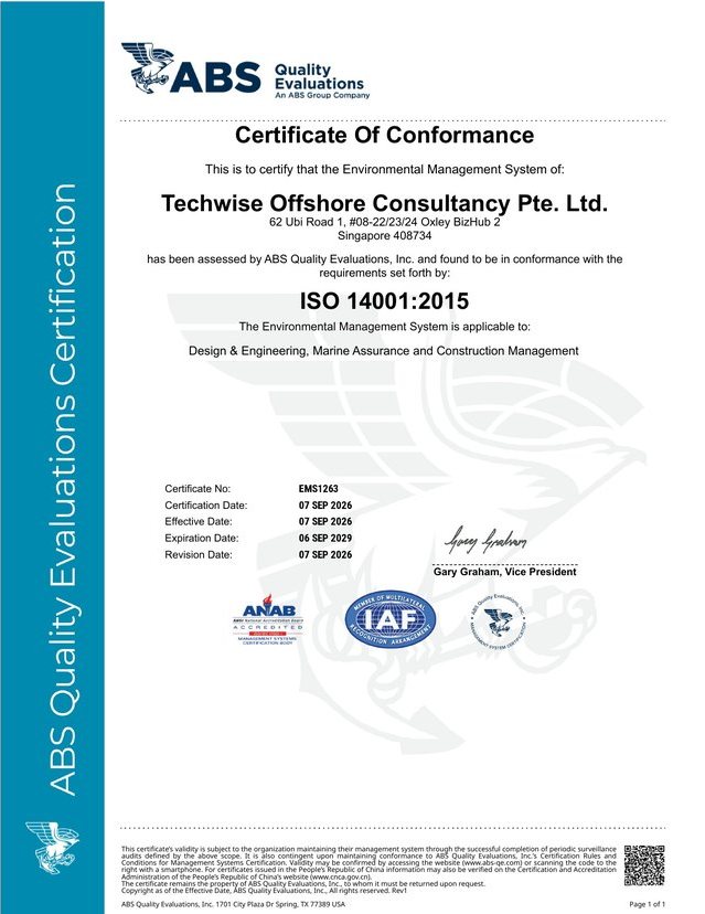 ISO 14001:2015 Environmental Management System certificate
